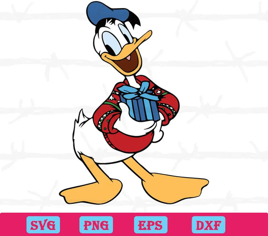 Christmas Disney Clipart Donald Duck, High-Quality Svg Files