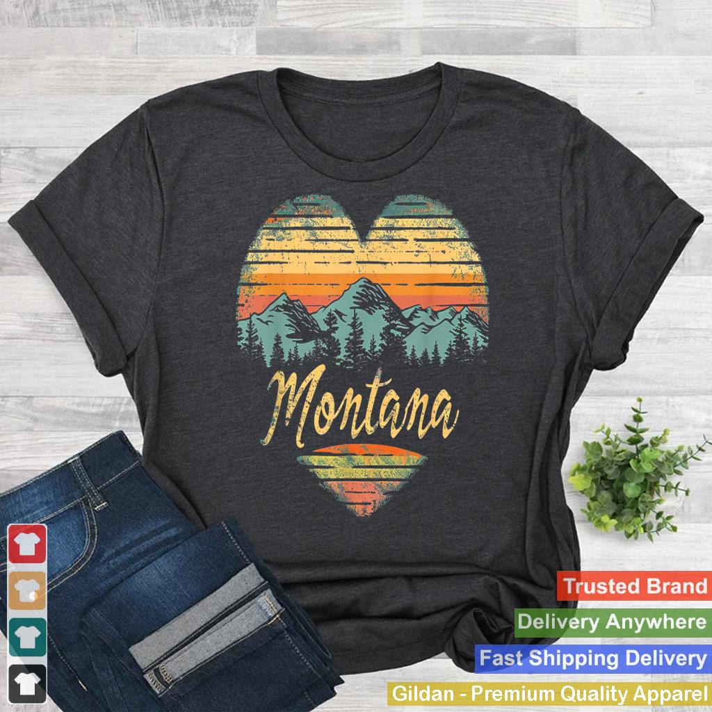 Montana - Heart Vintage Love Women Kids Retro Graphic Funny