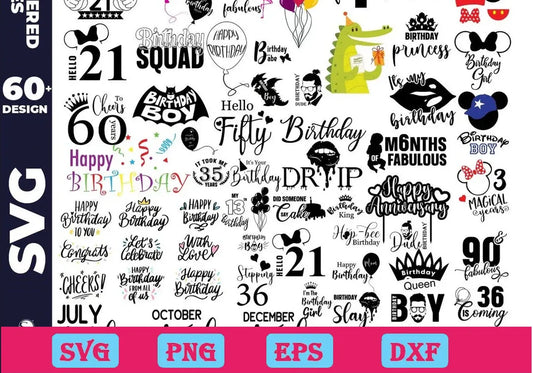 60+ Files Happy Birthday svg