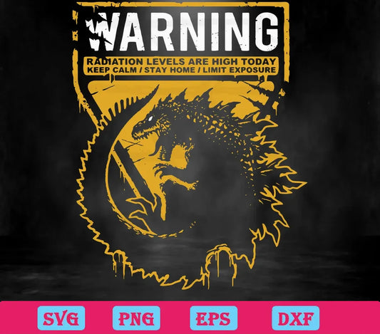 Warning Kaiju Godzilla, Svg Cut Files