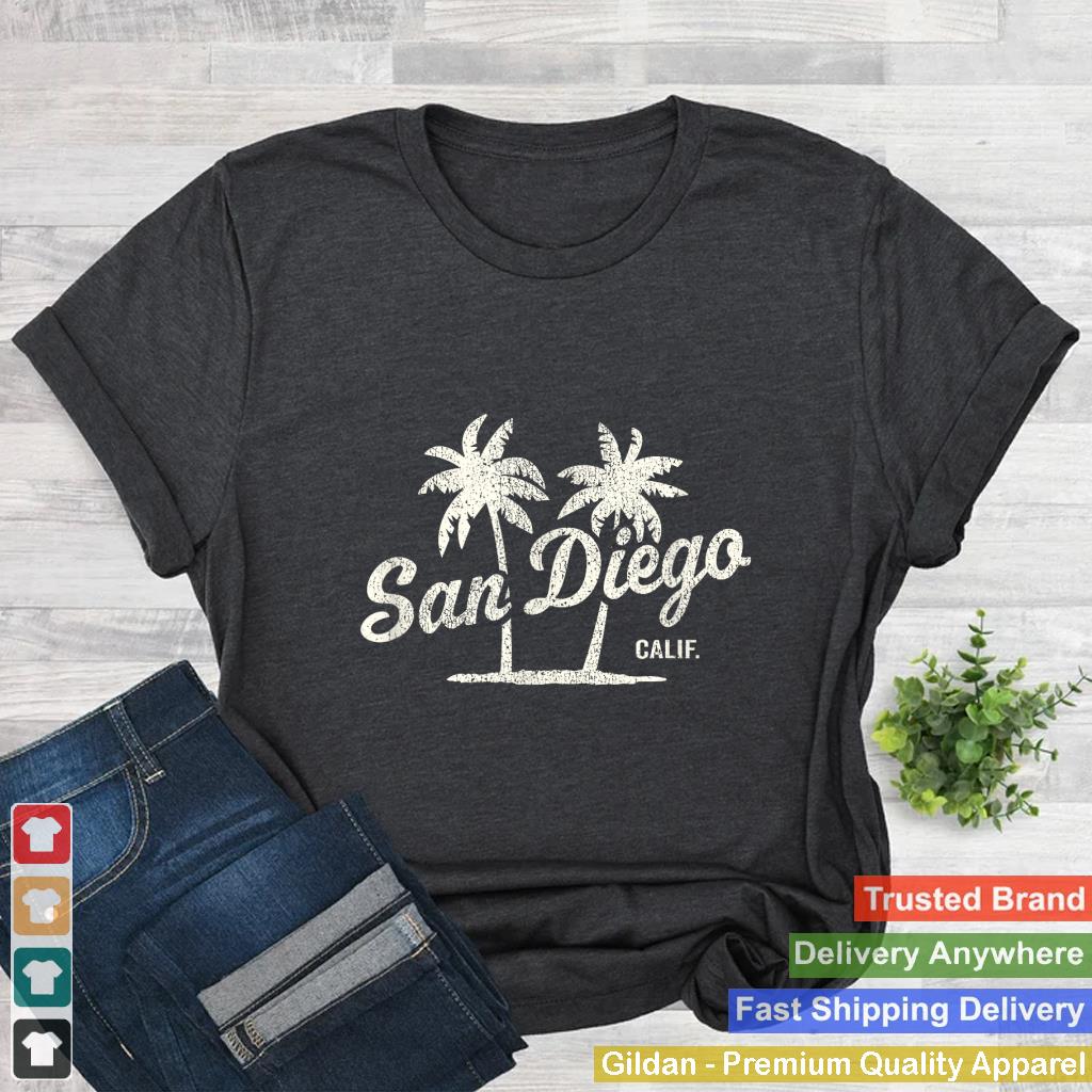 San Diego California Vintage 70s Palm Trees Graphic