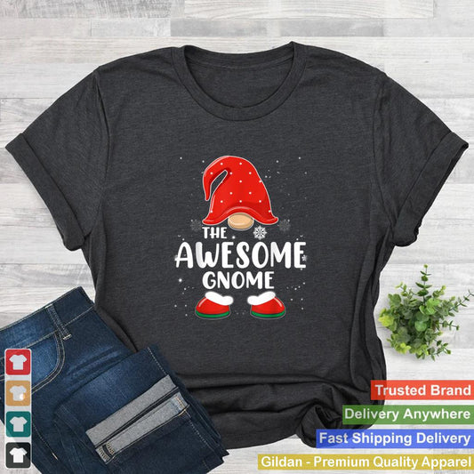 Awesome Gnome Buffalo Plaid Matching Family Christmas Pajama T Shirt