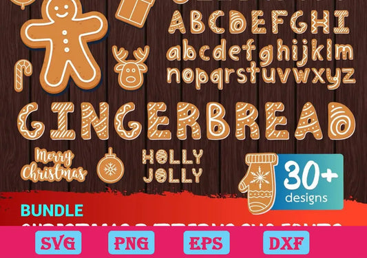 30+ Christmas Fonts Bundle Svg