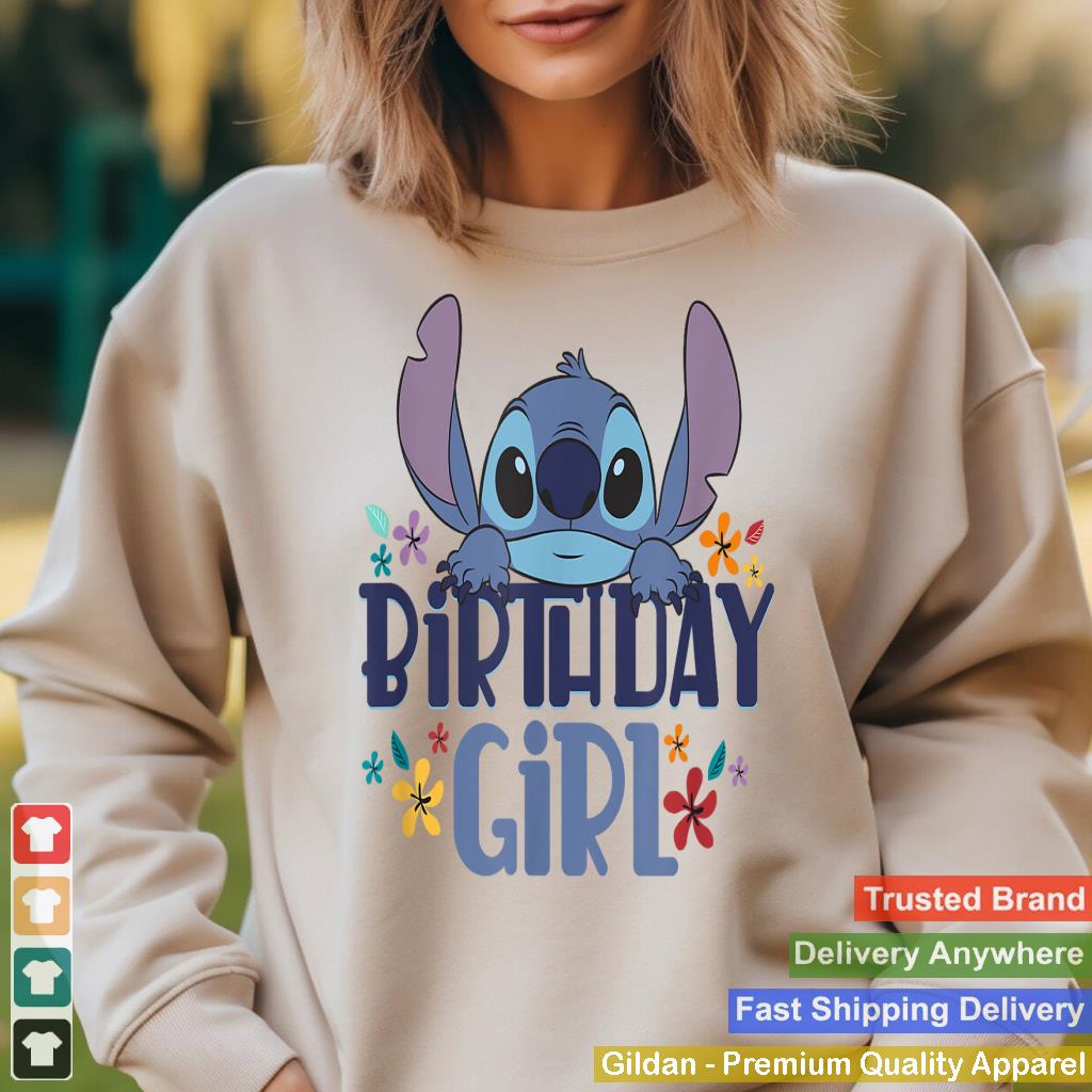 Disney Lilo & Stitch Birthday Girl Retro Floral Logo