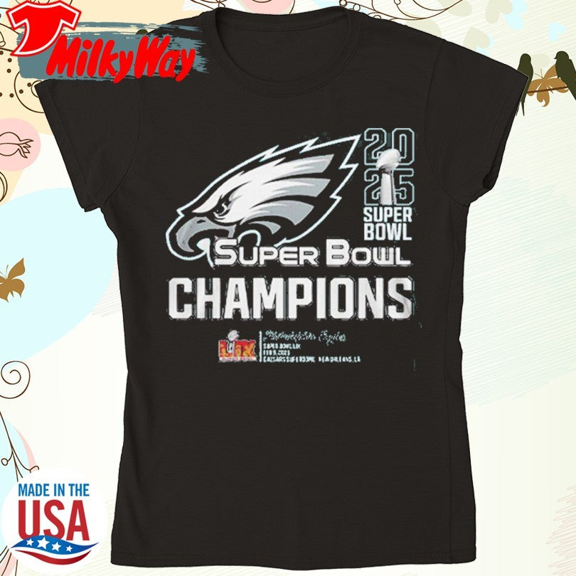 Official Eagles 2025 Super Bowl Champions 2x Super Bowl Champions Shirt