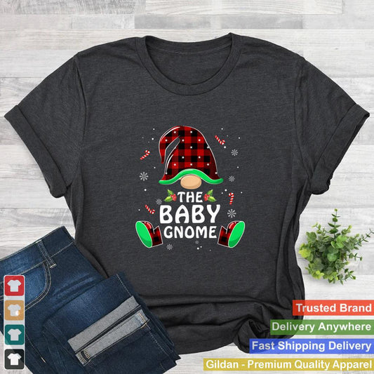 Baby Gnome Pajama Matching Family Christmas Buffalo Plaid T Shirt