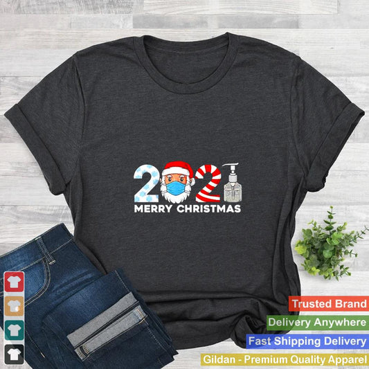 2021 Merry Christmas Santa Claus Family Xmas Mask T Shirt