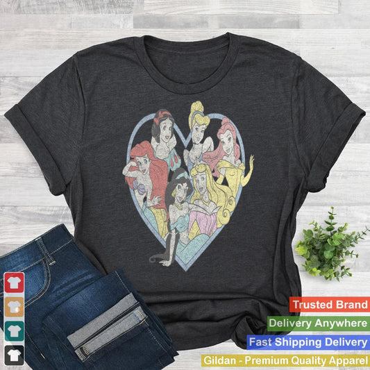 Disney Princess Valentine's Day Vintage Heart Group Shot Sweatshirt