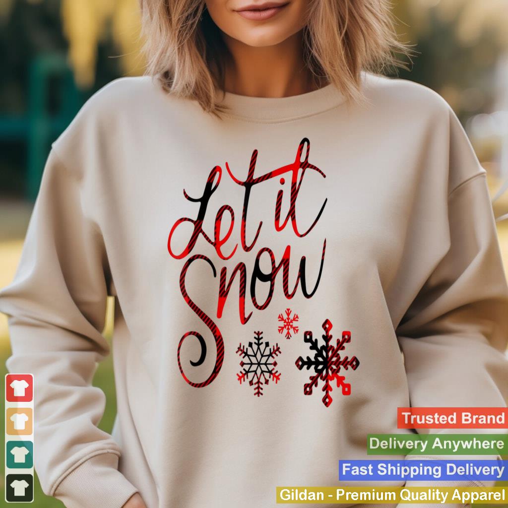 Let It Snow Buffalo Plaid Design Christmas Graphic