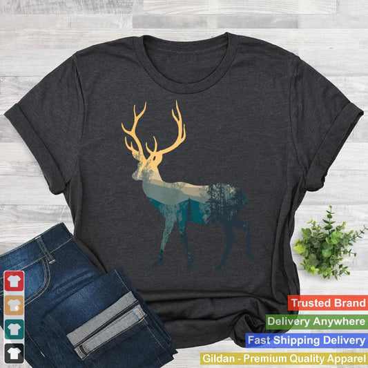 Wildlife Trees Outdoors Nature Retro Forest Deer