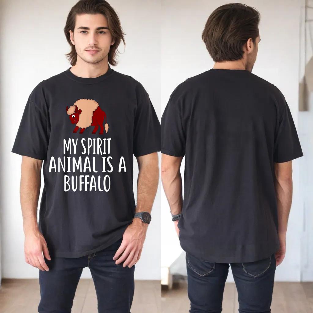 My Spirit Animal Is A BUFFALO T-Shirt Funny BUFFALOS