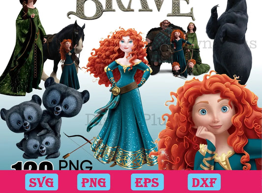 120 Princess Brave Clipart