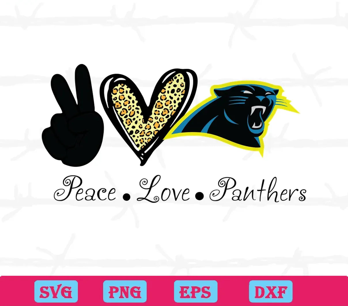 Peace Love Carolina Panthers, Svg Designs