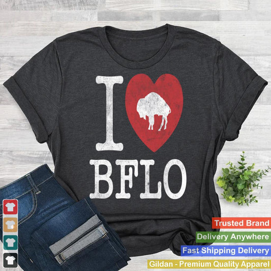 I Love Buffalo Shirt - Vintage New York Shirt with Bison