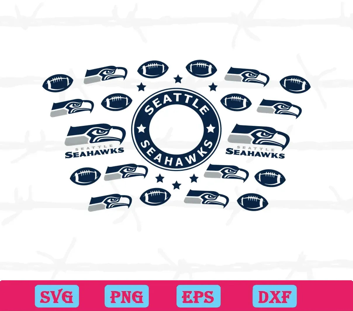 Seattle Seahawks Starbucks Wrap, Svg Png Dxf Eps Cricut