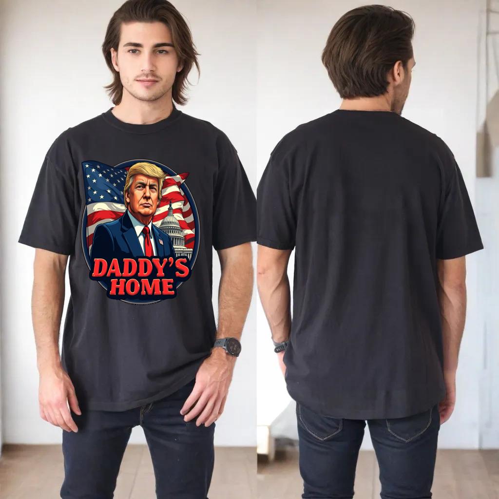 Trump Daddys Home White House USA American Flag Vintage_2