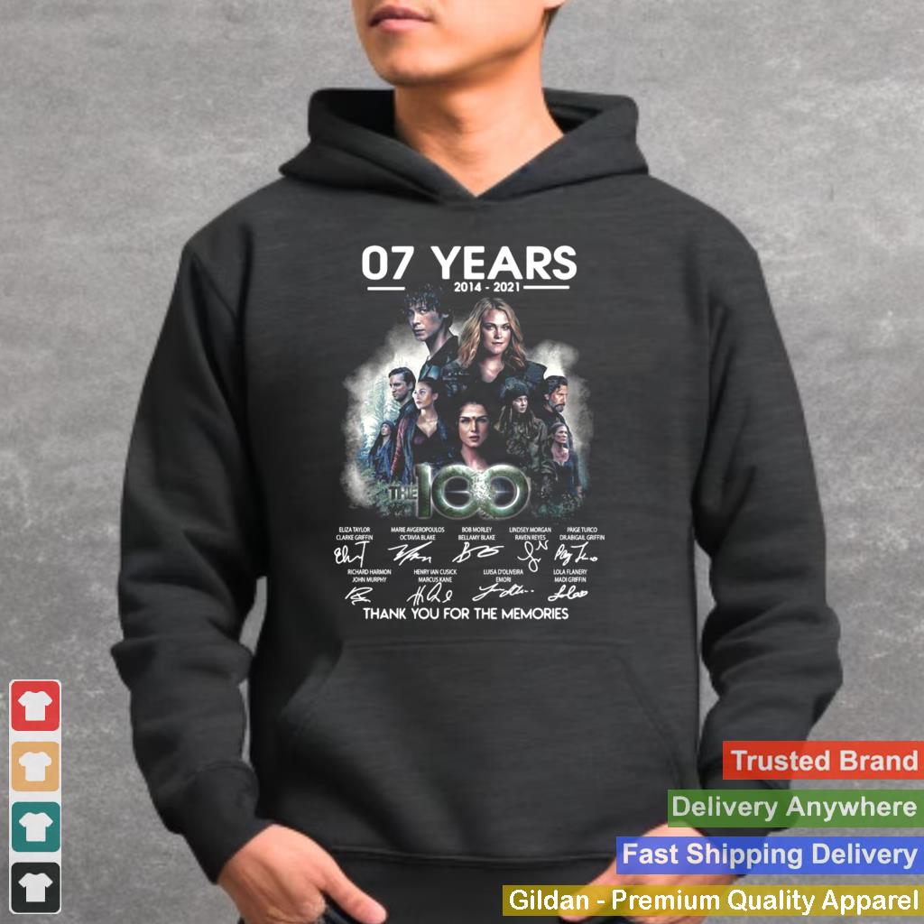 07 Years 2014 2021 The 100 Signatures Thank You For The Memories T shirt