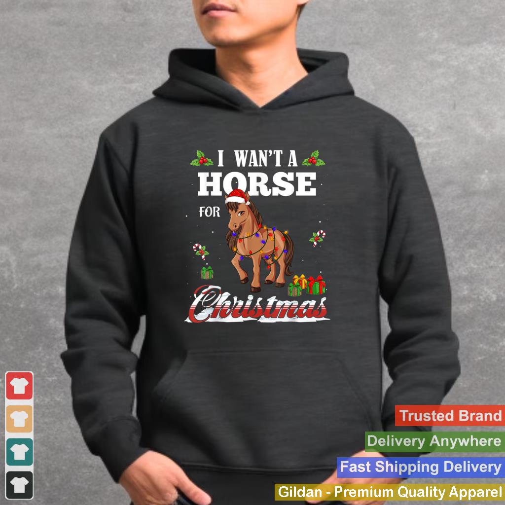 I Want a Horse Christmas Tree Light Santa Lover Safari Anima T Shirt