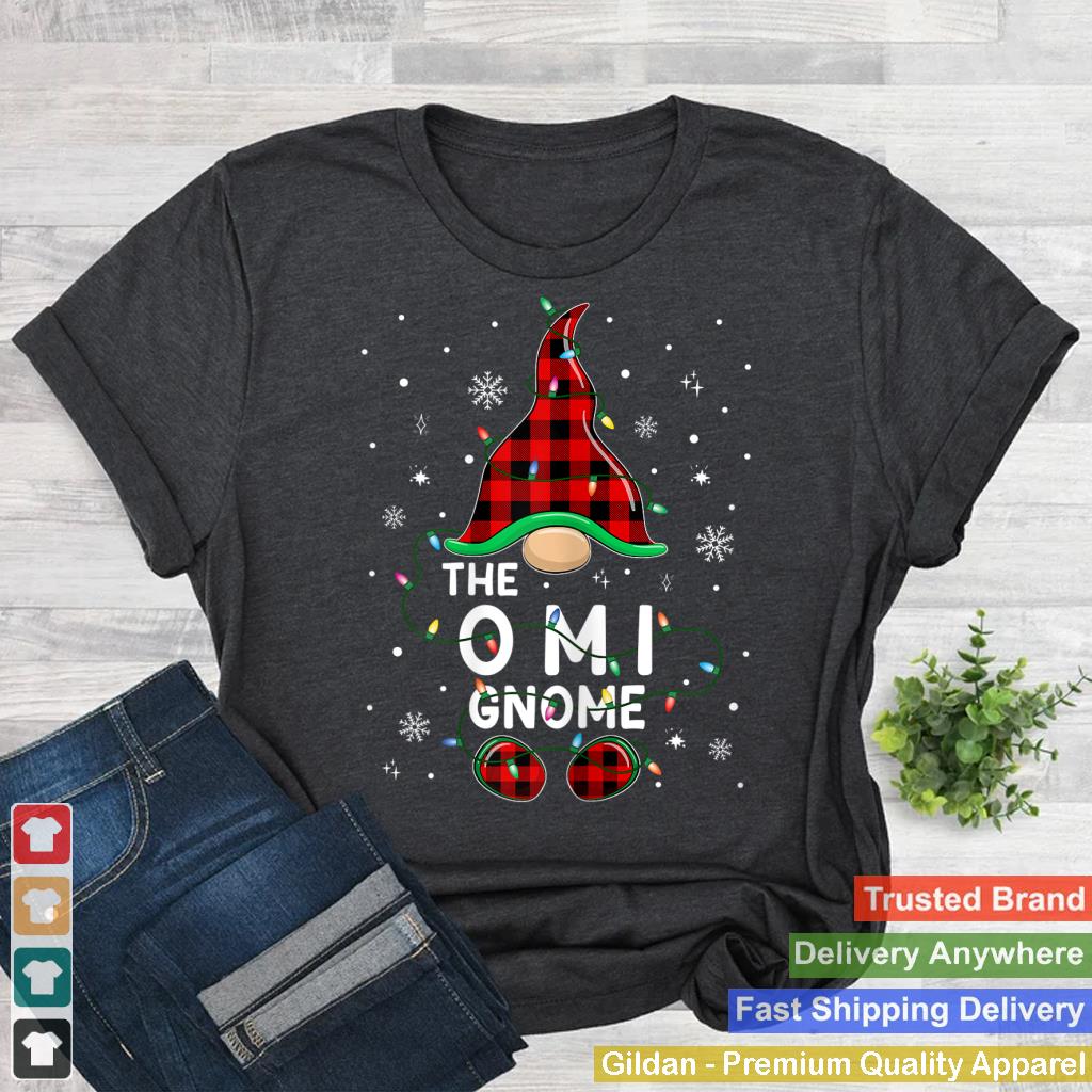 Womens The Omi Gnome Matching Family Christmas Gnome Buffalo Plaid