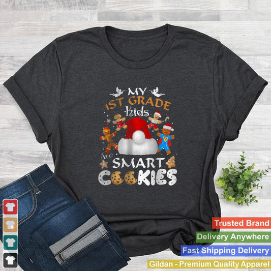 1st Grade Teacher Christmas Smart Cookies shirt