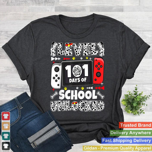 Level 101 Days Of School Unlocked Cute Dog Video Gamer Lover