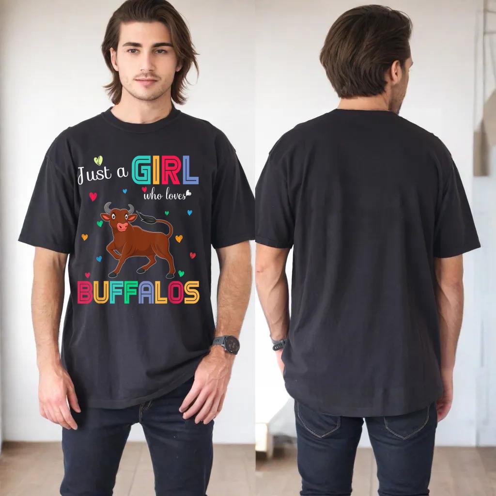 Just a Girl Who Loves Buffalos Graphic Cute Buffalos Lover