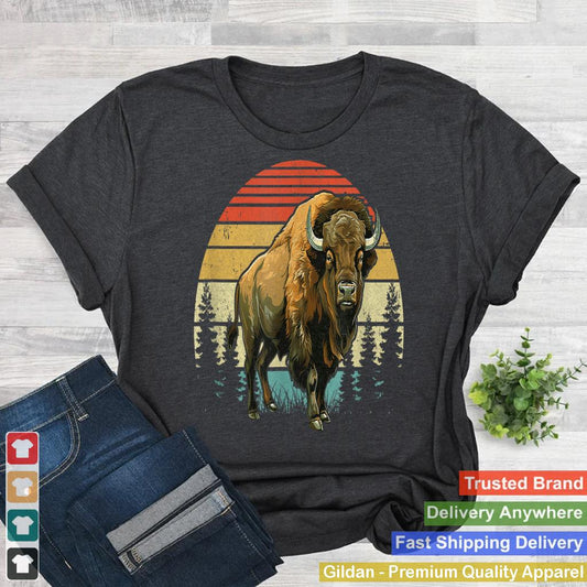 Retro Bison Design For Men Women Kids Buffalo Bison Lovers