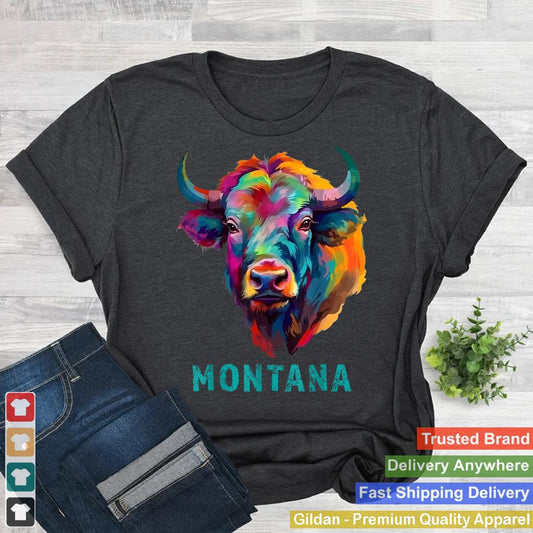 Montana American Bison Lover Graphic Buffalo Souvenir