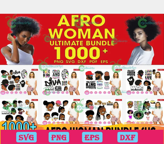 1000 Afro Woman Bundle Svg