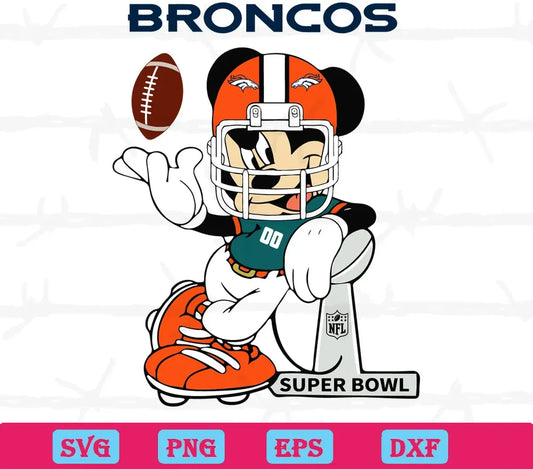 Mickey Mouse Denver Broncos, Svg Png Dxf Eps Designs Download