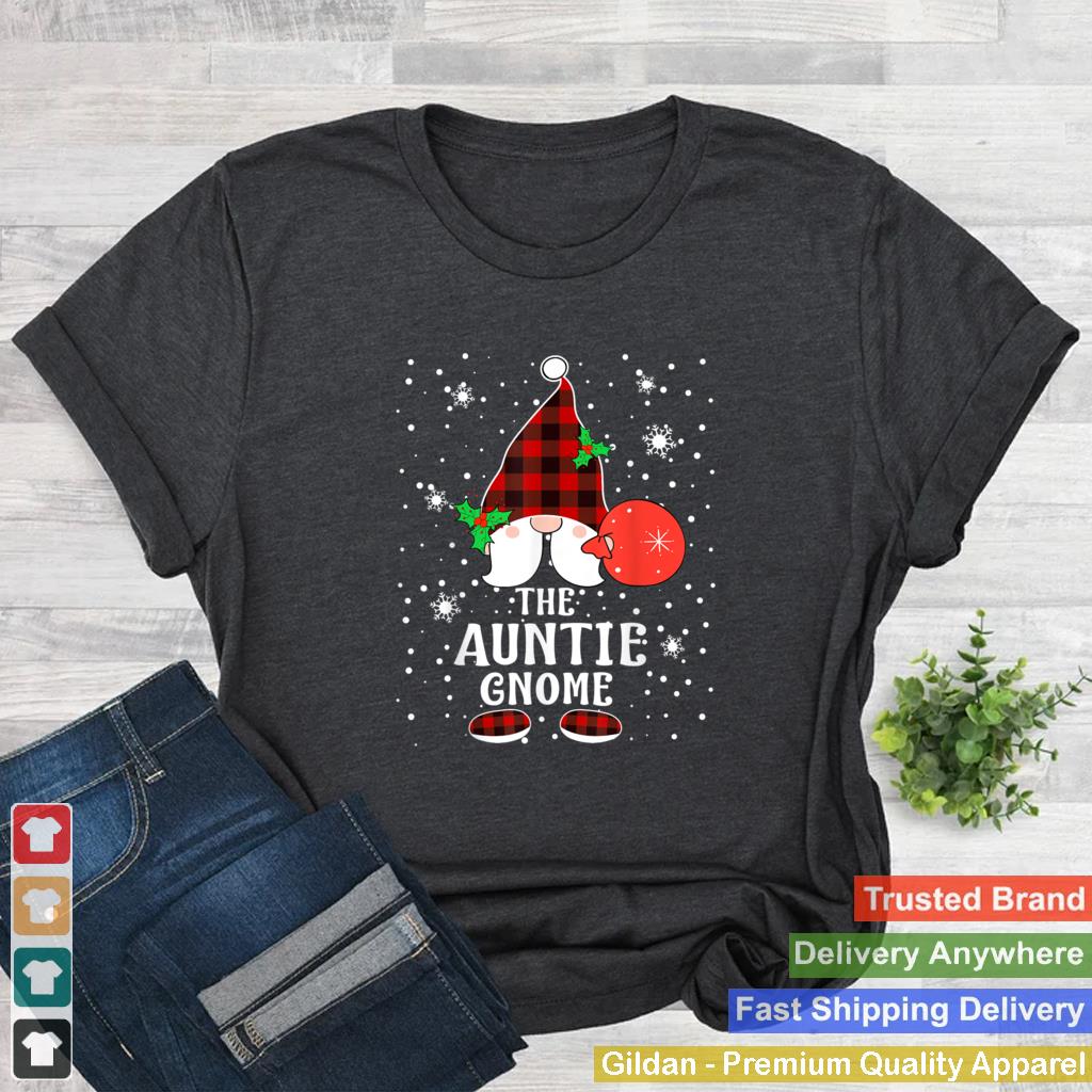 Auntie Gnome Buffalo Plaid Matching Family Christmas Pajama T Shirt 1 2