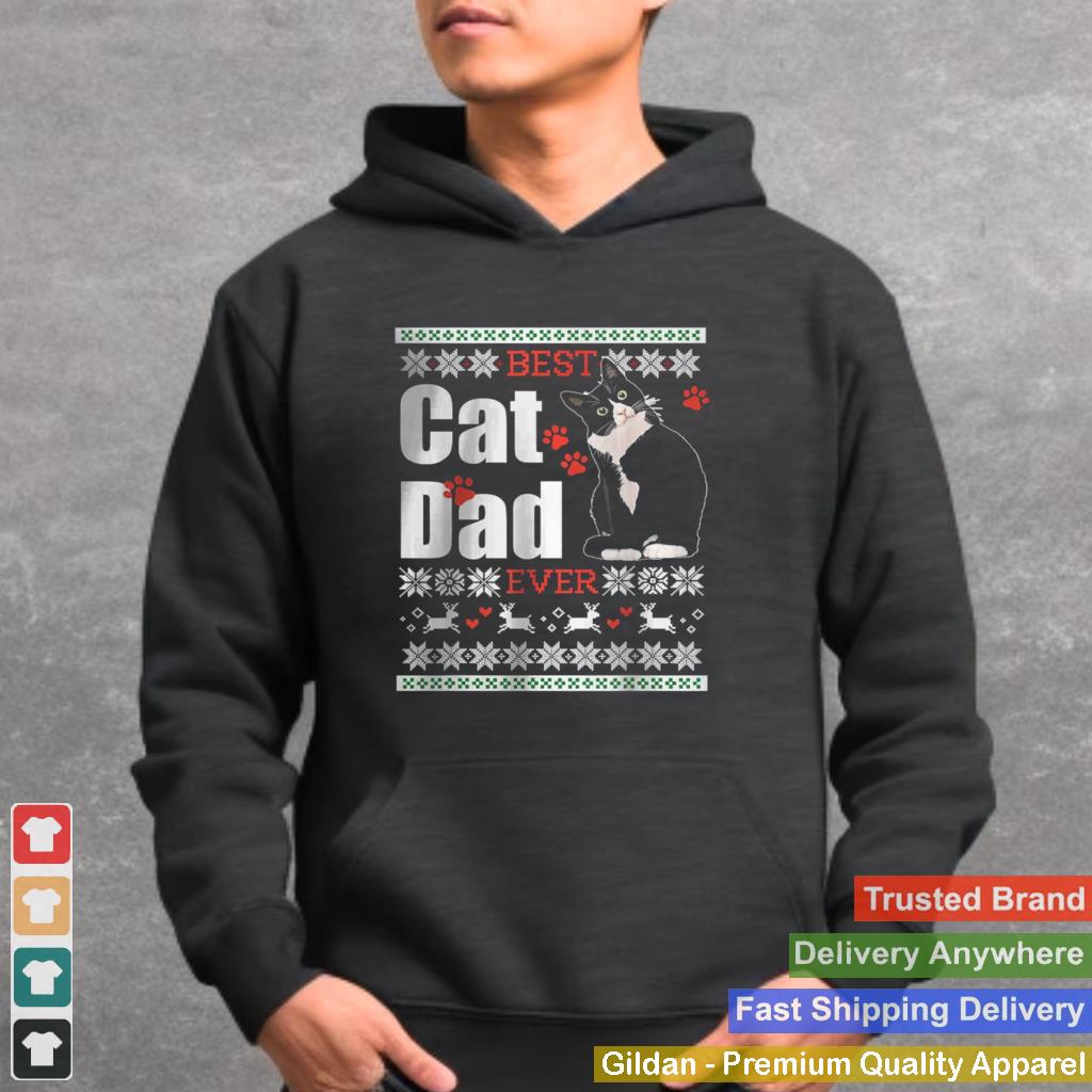 Best Dad Ever Best Cat Parents Tuxedo Cat Lovers Xmas Gift T Shirt