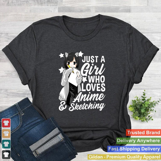 Anime-Girl-Just-A-Girl-Who-Loves-Anime-And-Sketching-Drawing-T-Shirt