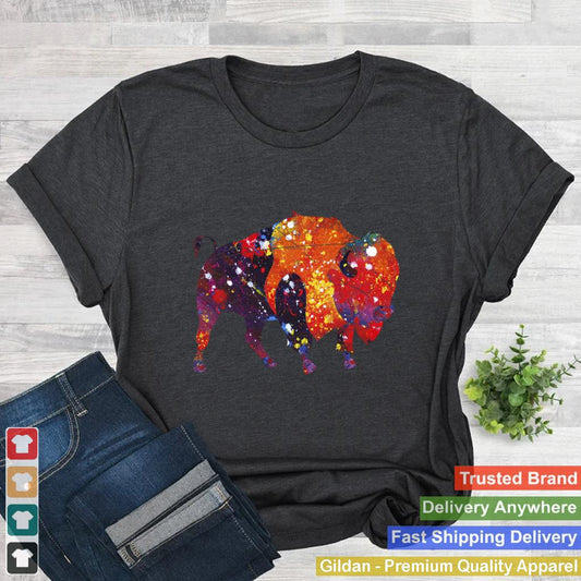 Countryside Wild Animal American Bison Gift Colorful Buffalo