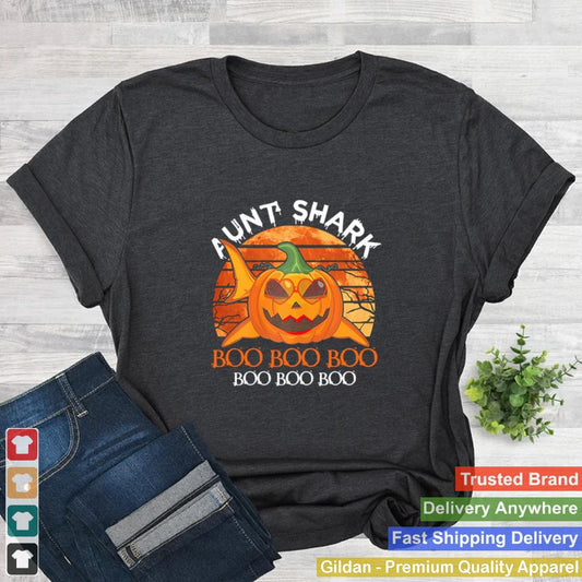 Aunt Shark Pumpkin Boo Boo Boo Halloween Vintage shirt