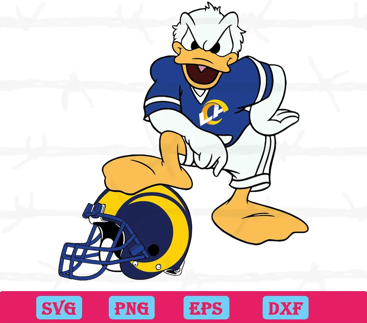 Los Angeles Rams Donald Duck, Svg Png Dxf Eps Digital Download