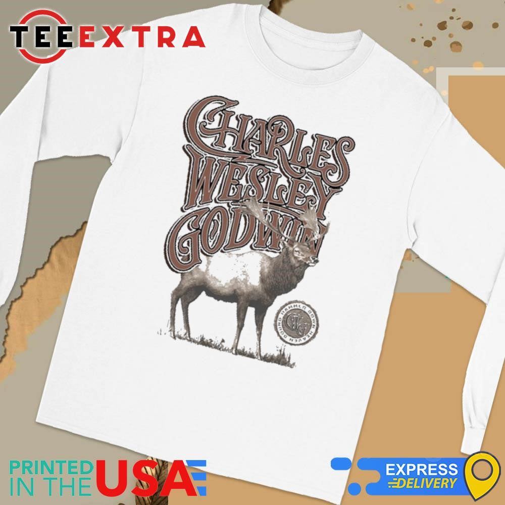 Official Charles Wesley Godwin Lonely Mountain Town Elk New Shirt