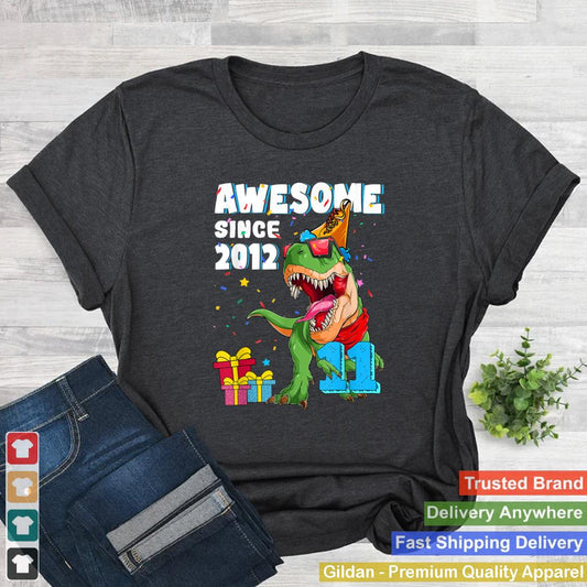 Awesome-Since-2012-Birthday-Boy-Dinosaur-11-Years-Old-T-rex-T-Shirt