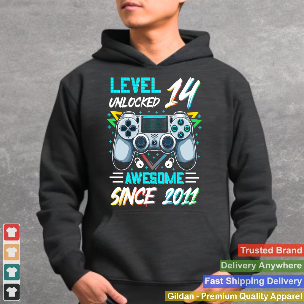 Level 14 Unlocked awesome since 2011 14th birthday boy gamer