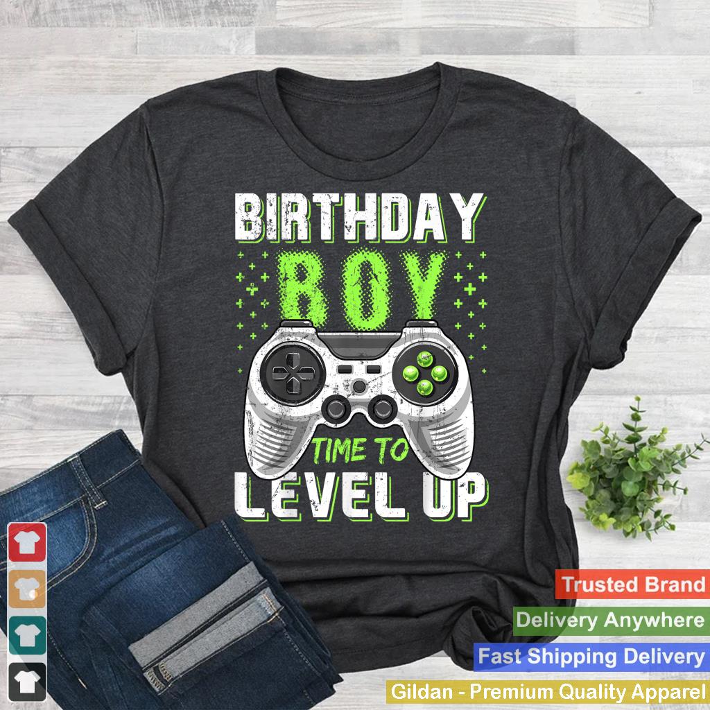 Level Up Birthday Boy Video Game T-Shirt - Classic Fit, Black, Kids Party Gift