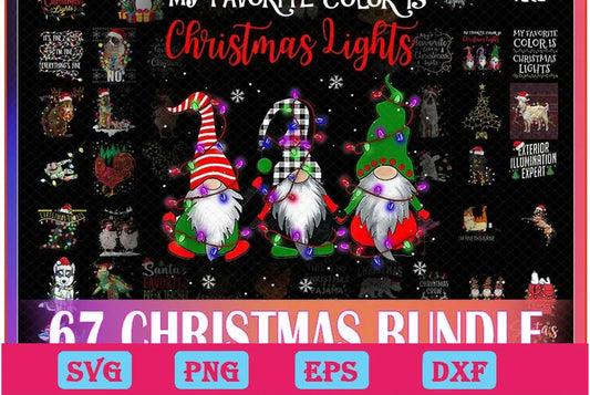 67 Gnomes Christmas Png Bundle