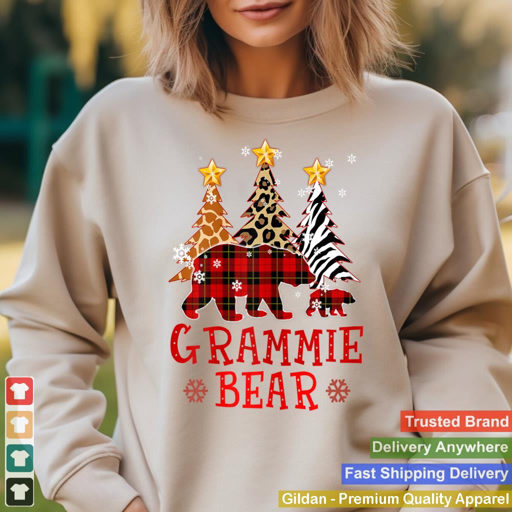 Womens Grandma Grammie Bear Xmas Tree Pj Leopard Buffalo Plaid