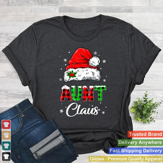 Aunt Claus Shirt Funny Christmas Pajama Family Matching Xmas T Shirt