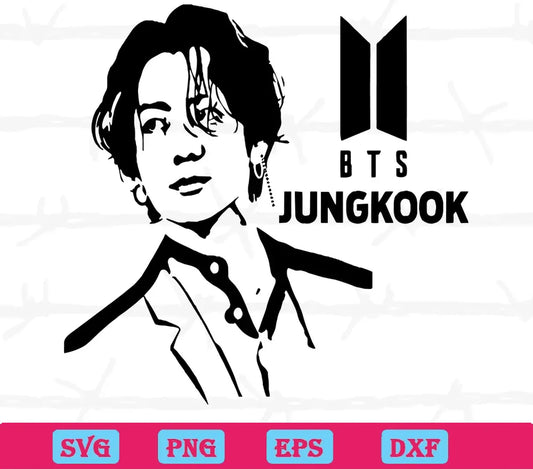 BTS Jungkook Singer Music Lover, Digital Download SVG PNG EPS DXF