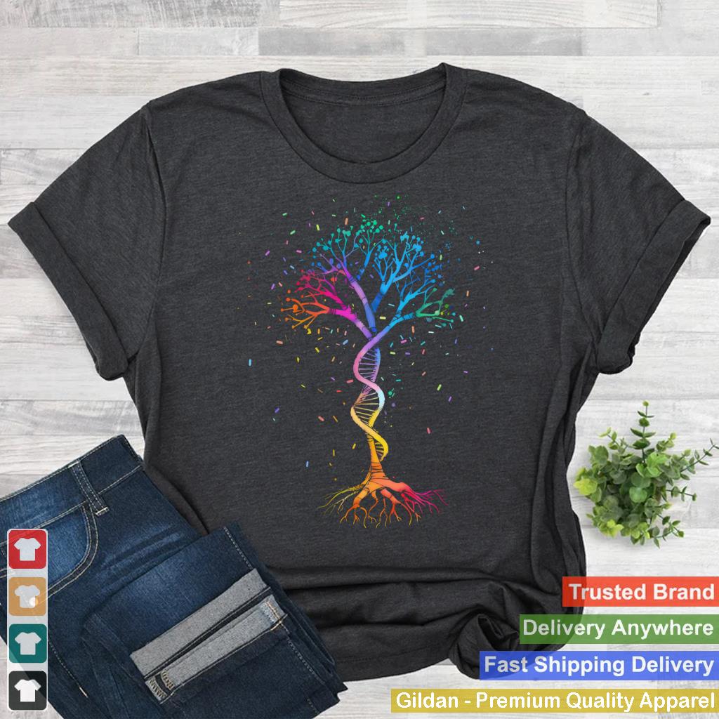 Colorful Tree Life Double Helix DNA Art