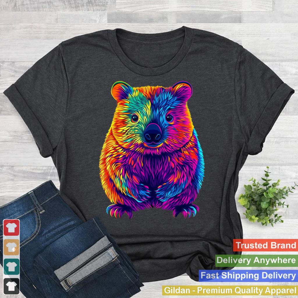 Colorful Wombat Lover Cute Australian Animals Black