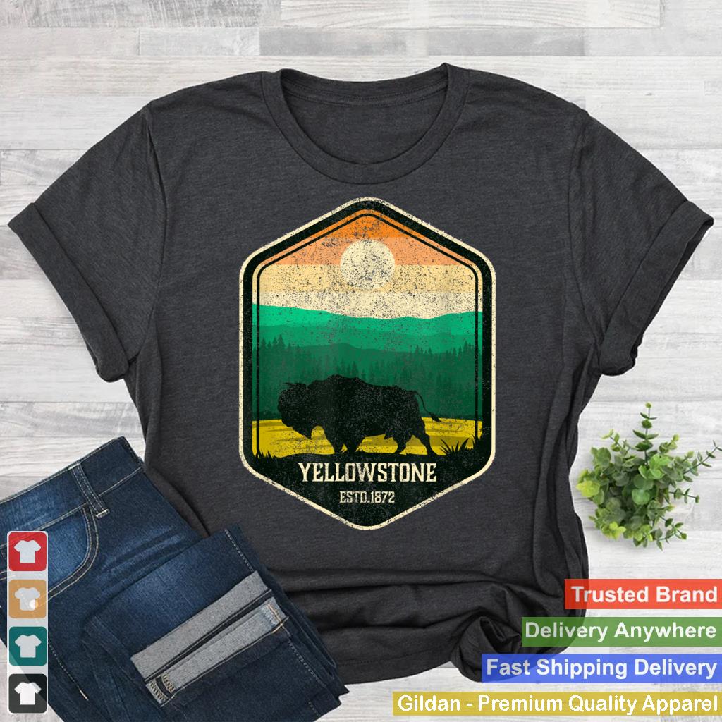 Yellowstone National Park Vintage Bison Buffalo Design