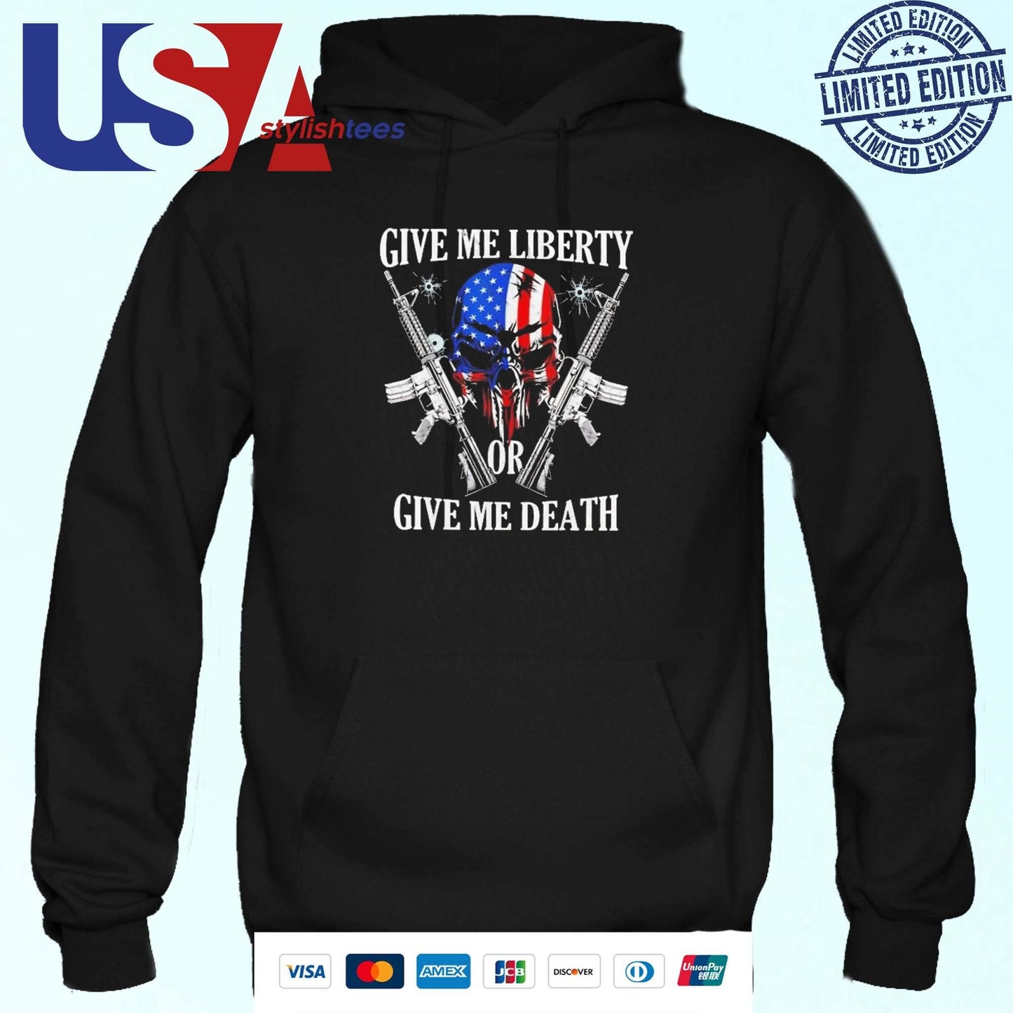 Skull Give Me Liberty Or Give Me Death Shirt