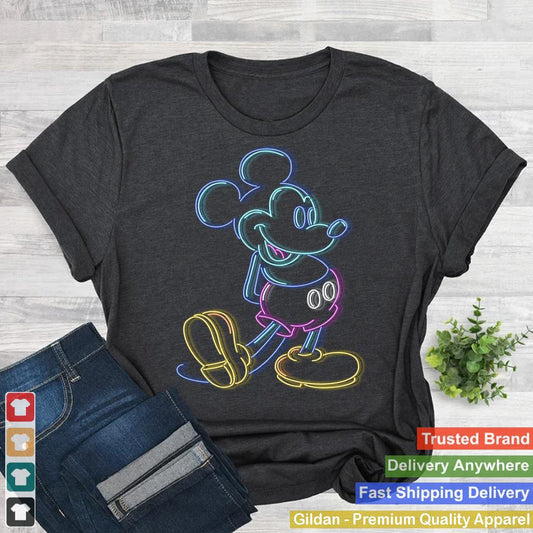 Disney Mickey And Friends Mickey Mouse Neon Line Portrait