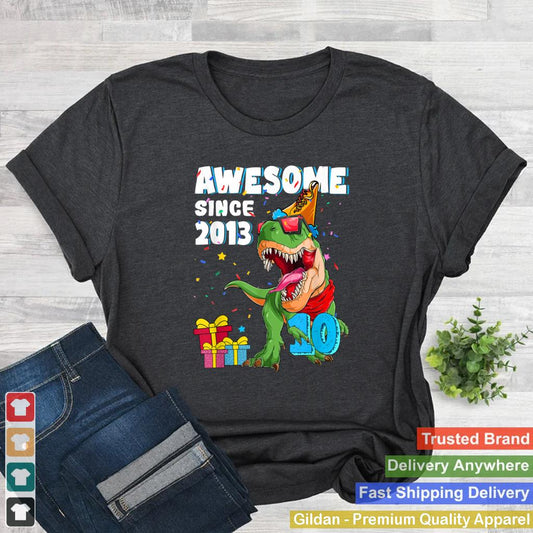 Awesome-Since-2013-Birthday-Boy-Dinosaur-10-Years-Old-T-rex-T-Shirt